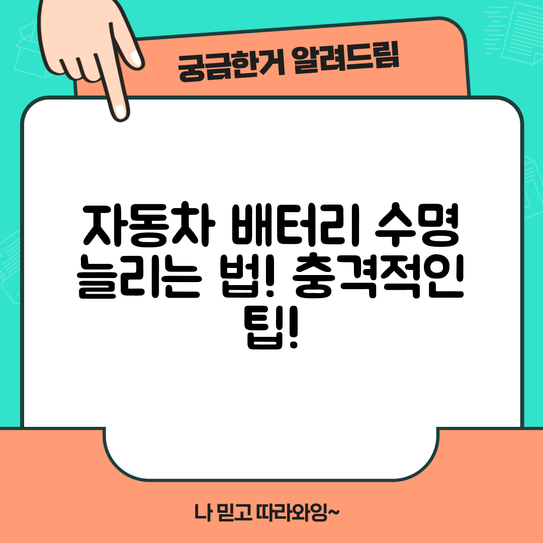 충격적인 자동차 배터리 수명 연장법!