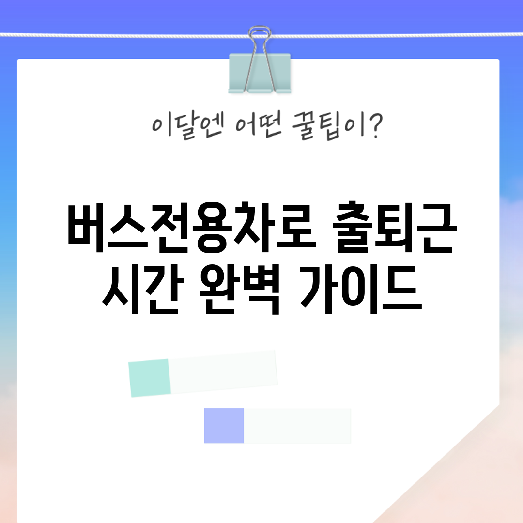 버스전용차로 출퇴근 시간 완벽 가이드