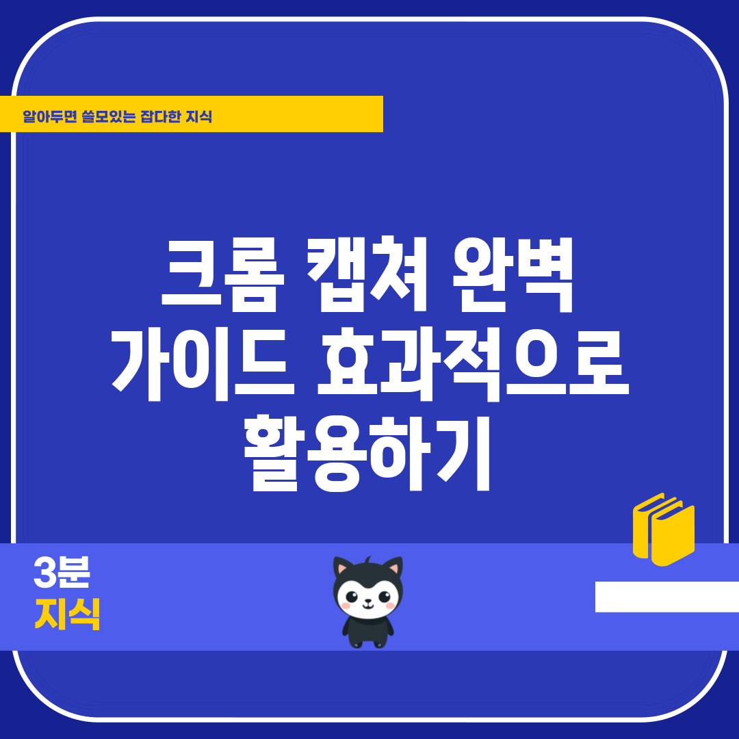 크롬 캡쳐 완벽 가이드: 효과적으로 활용하기