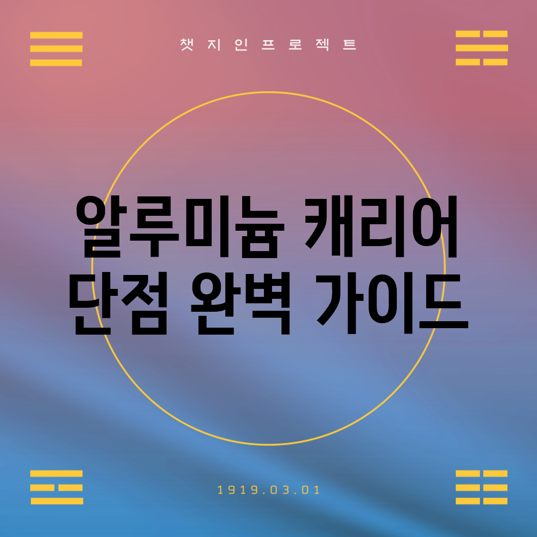 알루미늄 캐리어 단점 완벽 가이드