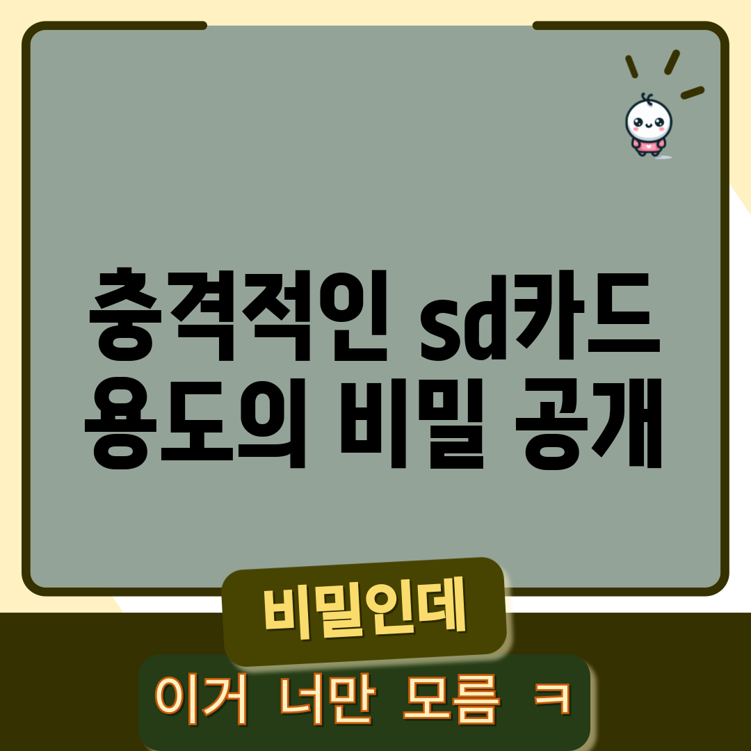 충격적인 sd카드 용도의 비밀 공개!