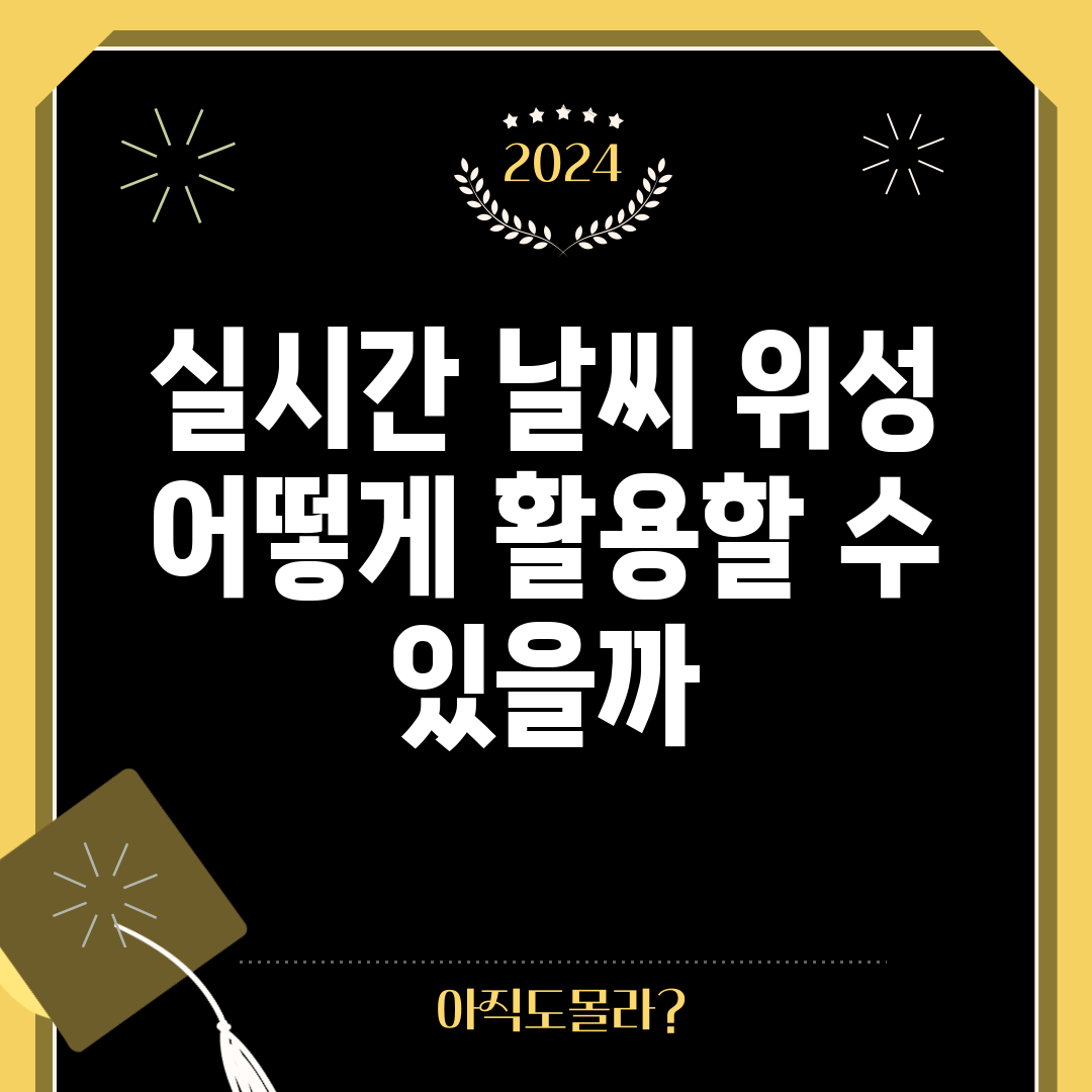 실시간 날씨 위성, 어떻게 활용할 수 있을까?