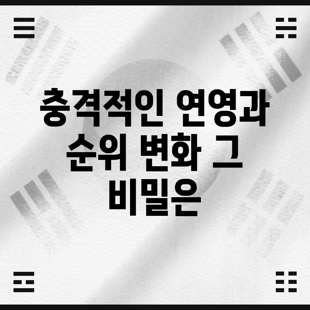 충격적인 연영과 순위 변화, 그 비밀은?