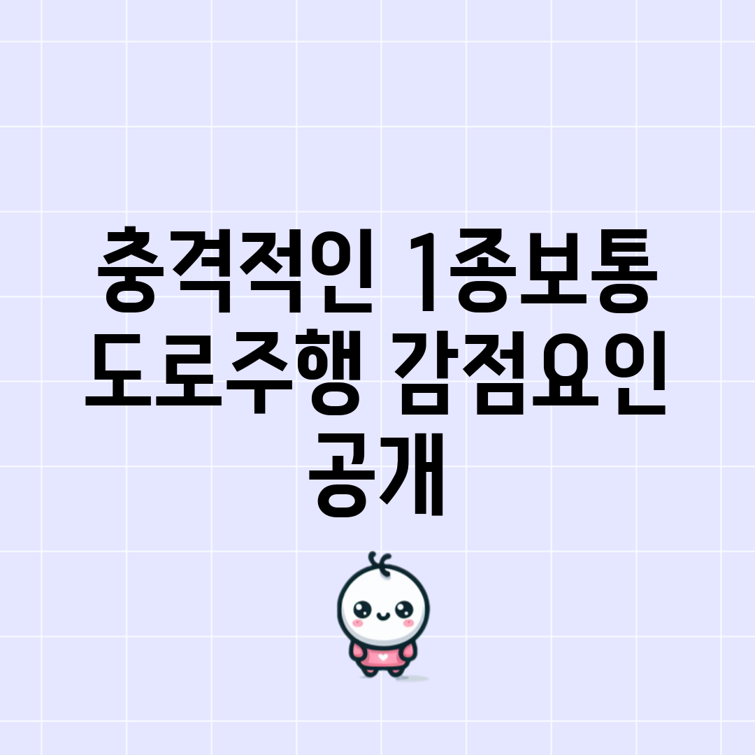 충격적인 1종보통 도로주행 감점요인 공개!