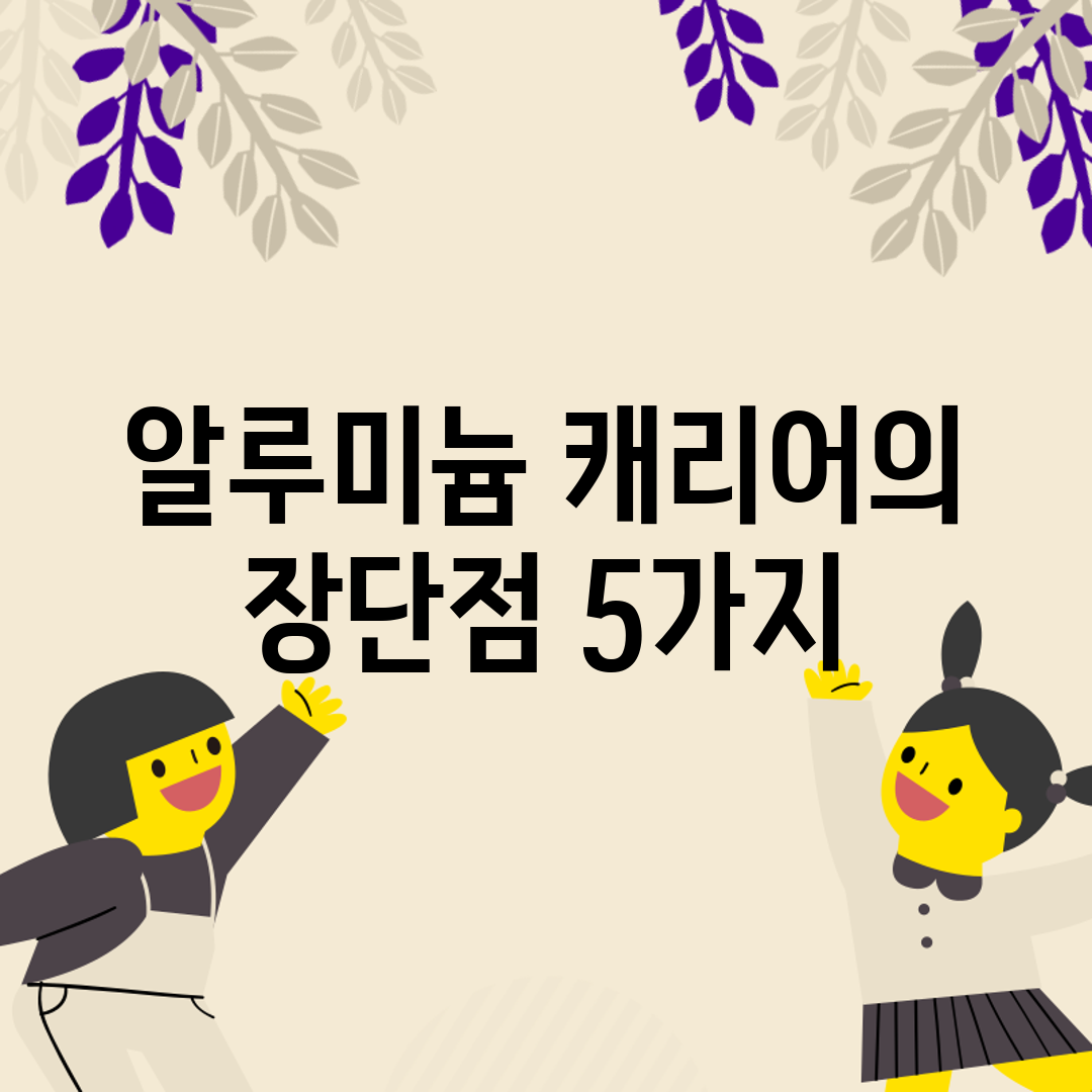 알루미늄 캐리어의 장단점 5가지