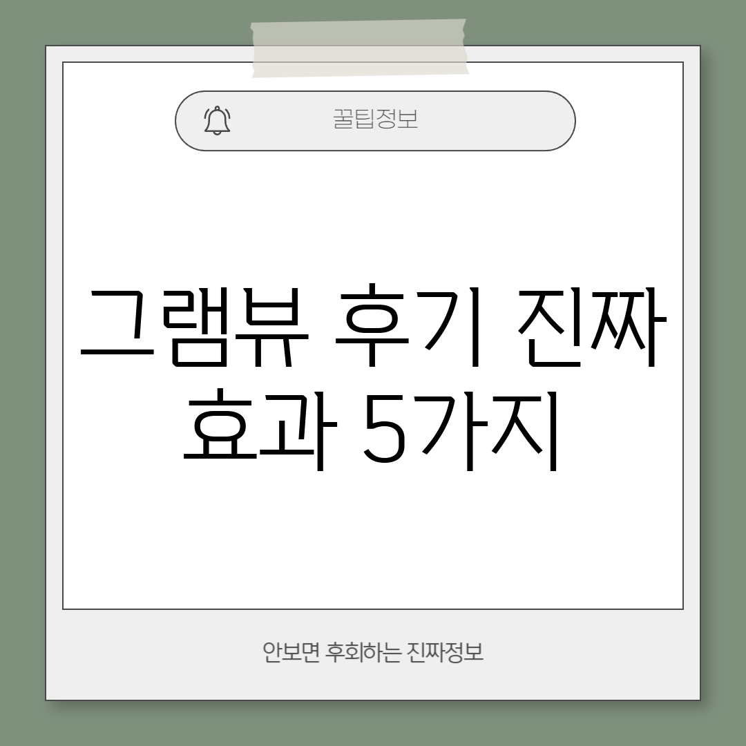 그램뷰 후기: 진짜 효과 5가지