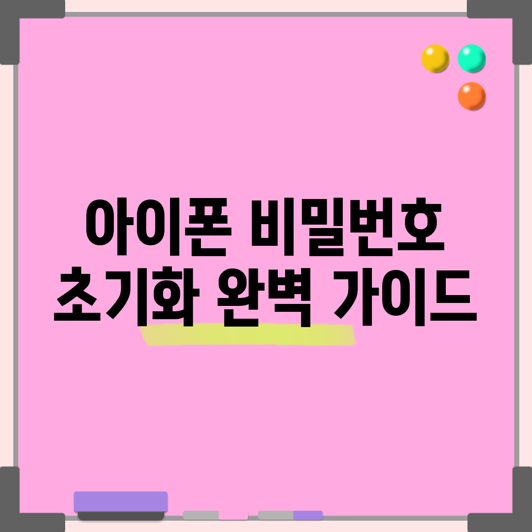 아이폰 비밀번호 초기화 완벽 가이드
