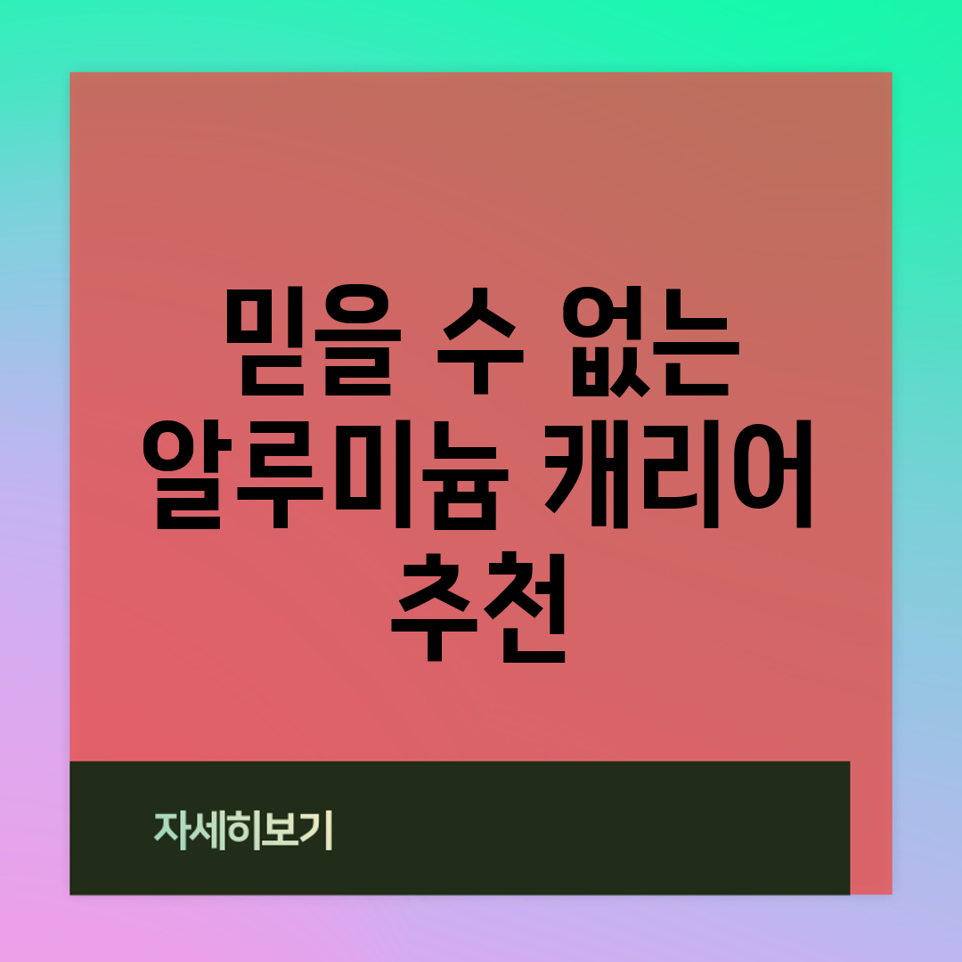 믿을 수 없는 알루미늄 캐리어 추천!