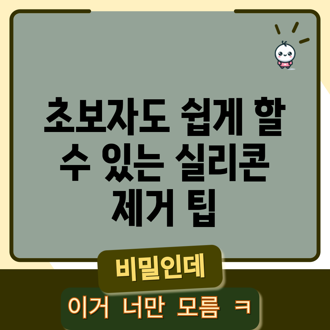 초보자도 쉽게 할 수 있는 실리콘 제거 팁