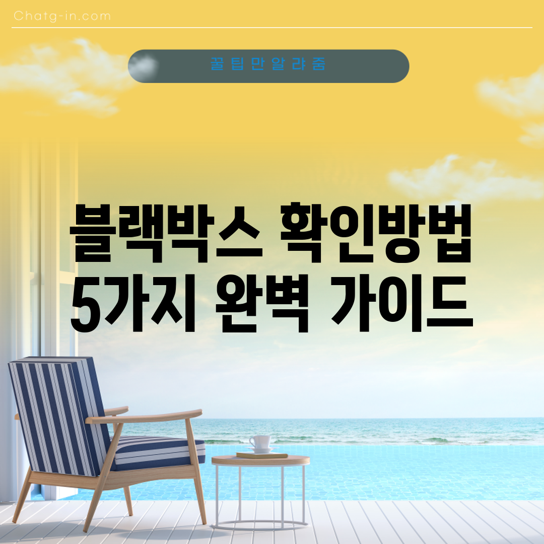 블랙박스 확인방법 5가지 완벽 가이드