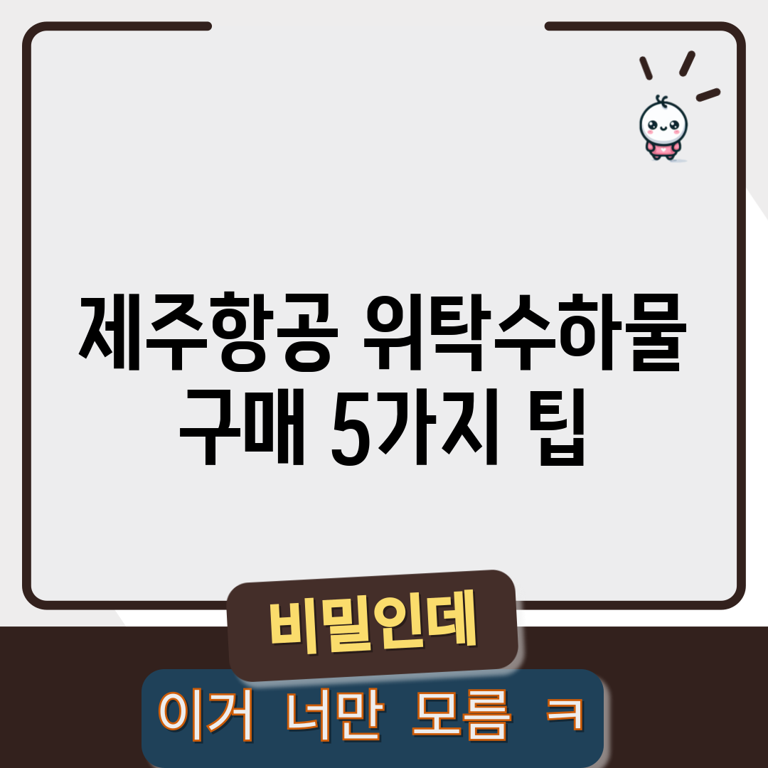 제주항공 위탁수하물 구매 5가지 팁