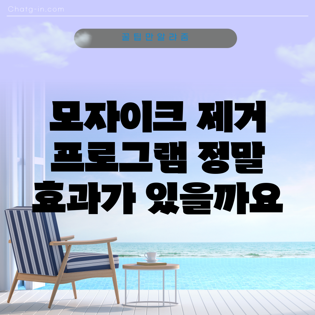 모자이크 제거 프로그램, 정말 효과가 있을까요?